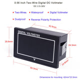 MakerFocus 4pcs 0.56 Inch Waterproof Two-Wires DC 2.5-30V Digital Display Voltmeter