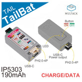 External Rechargeable Lithium Battery 190mAh Portable Power IP5303 Chip Atom TailBat for M5Stack