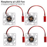 4pcs Raspberry Pi 4 LED Cooling Fan for Raspberry Pi 4 Model B Raspberry Pi 3B+ 3B 2B+