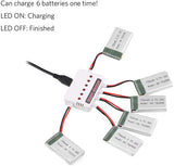 6pcs 1S 3.7V 750mAh Lipo Battery 30C with 6-in-1 Charger Molex Plug for Syma X5 X5A X5SW X5C X5C-1