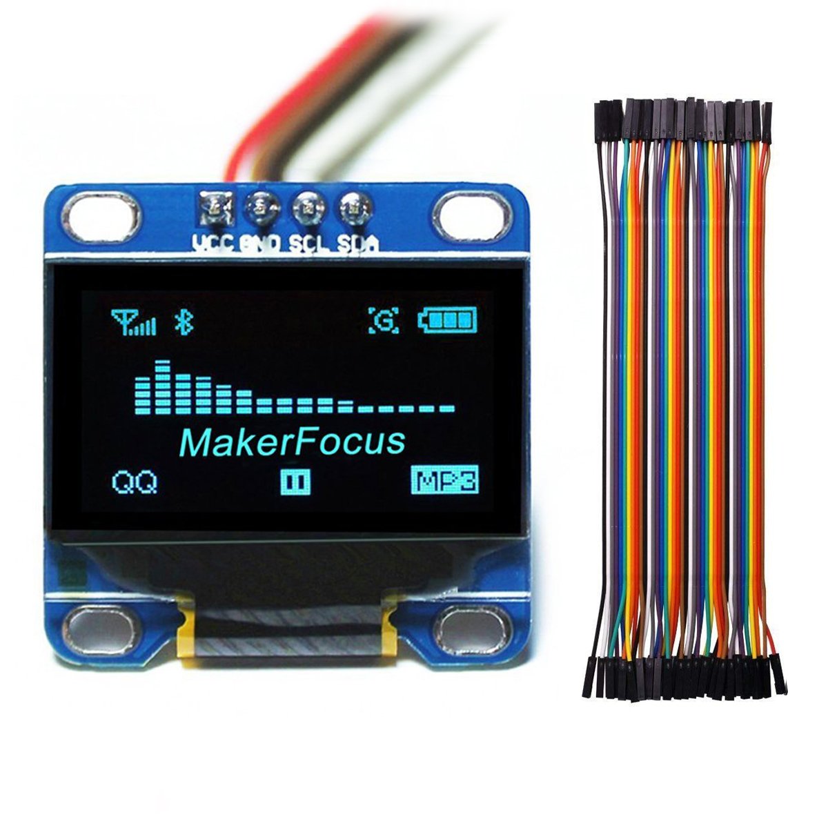 MakerFocus 0.96 Inch IIC Serial OLED Display 128*64 for Arduino with 4