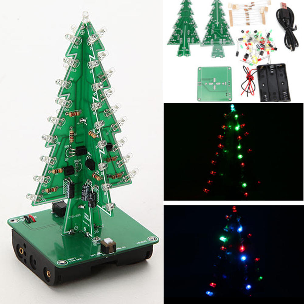 Gikfun 3D Xmas Tree Led Diy Kits 7 Color Flash Circuit LED EK1697 Gikfun 3D Xmas Tree Led Diy Kits 7 Color Flash Circuit LED EK1697
