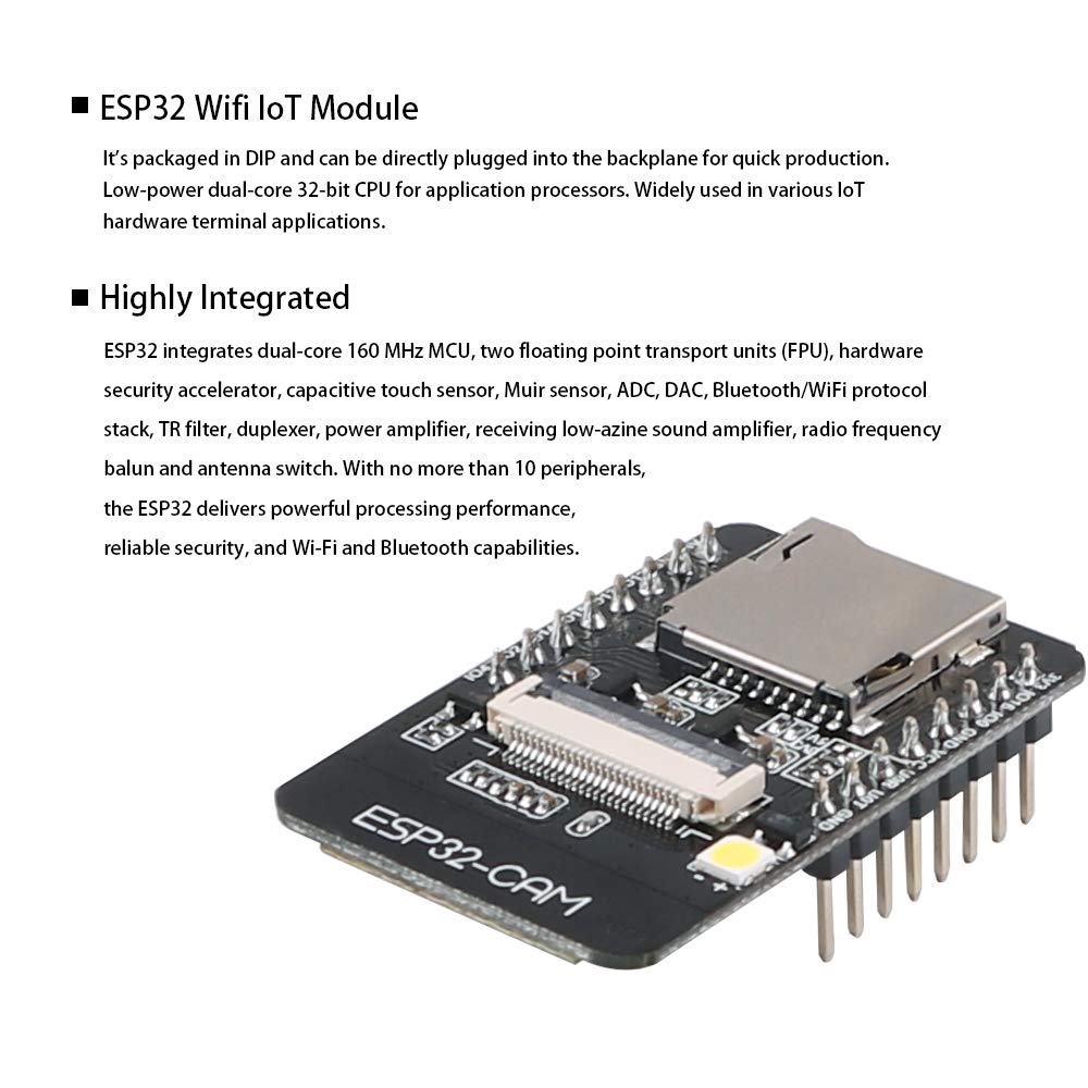 ESP32-CAM WiFi Module ESP32 serial to WiFi ESP32 CAM Development Board 5V  For Bluetooth with OV2640 Camera Module Nodemcu