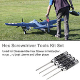 Hex Screw driver Tools Kit 4pcs Set for RC Helicopter (1.5mm 2.0mm 2.5mm 3.0mm)