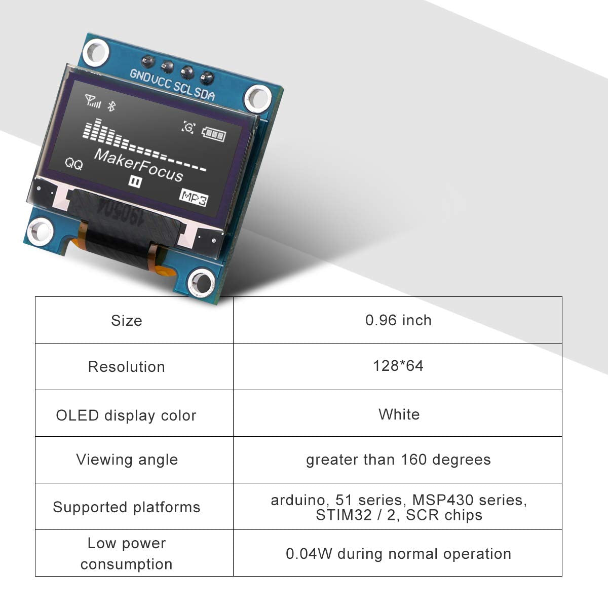 vamos a hacerlo civilización seguridad 4pcs I2C OLED 0.96 Inch OLED Display Module IIC SSD1306 128 64 LCD Whi –  MakerFocus