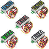 5pcs Mini Digital Voltmeter DC 0.28 Inch Three-Line DC 0-100V Mini Digital Voltmeter Gauge Teste