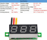 5pcs Mini Digital Voltmeter DC 0.28 Inch Three-Line DC 0-100V Mini Digital Voltmeter Gauge Teste