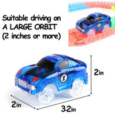 Track Cars, 3 Pack ( Racing Car, Police Car, Fire Truck Car ) with 5 LED Flashing Lights Magic Toys