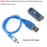 Makerfire 2pcs Nano V3.0 ATmega328P Microcontroller Board For Arduino with USB Cables
