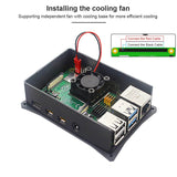 Raspberry Pi 4B ABS Case with Cooling Fan Heatsinks DC 5V