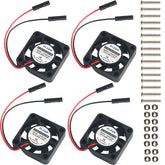 MakerFocus 4Pcs Raspberry Pi DC Brushless Cooling Fan 5V Heatsink Cooler One-to-Two Interface
