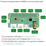 ReSpeaker 2-Mics Pi HAT Dual Microphone Expansion Board for Raspberry Pi Zero/Zero W/3B/2B/B+