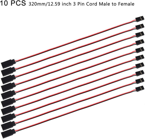 10pcs Cable Lead Wire 320mm 12.59inch 3 Pin Cord JR Male to Futaba Female for RC Plane