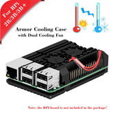 MakerFocus Raspberry Pi Metal Case with Dual Fan for Raspberry Pi 3 Model B+ / Pi 3 B+/Pi 2 B+