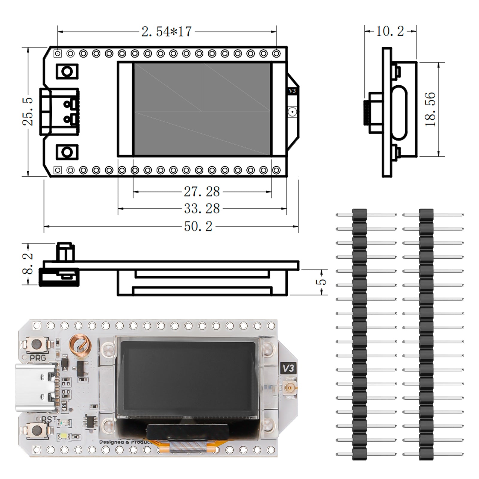 Lora Module Casing OLED Display Development Board LoRa V3 Development Board With Case ...