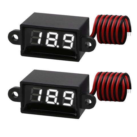 MakerFocus 2pcs Mini Digital DC Voltmeter 0.28 Inch Two-Wire 3.0V-30V Waterproof