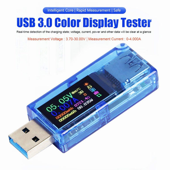 MakerFocus USB 3.0 3.7-30V 0-4A Voltage Tester with Color Display