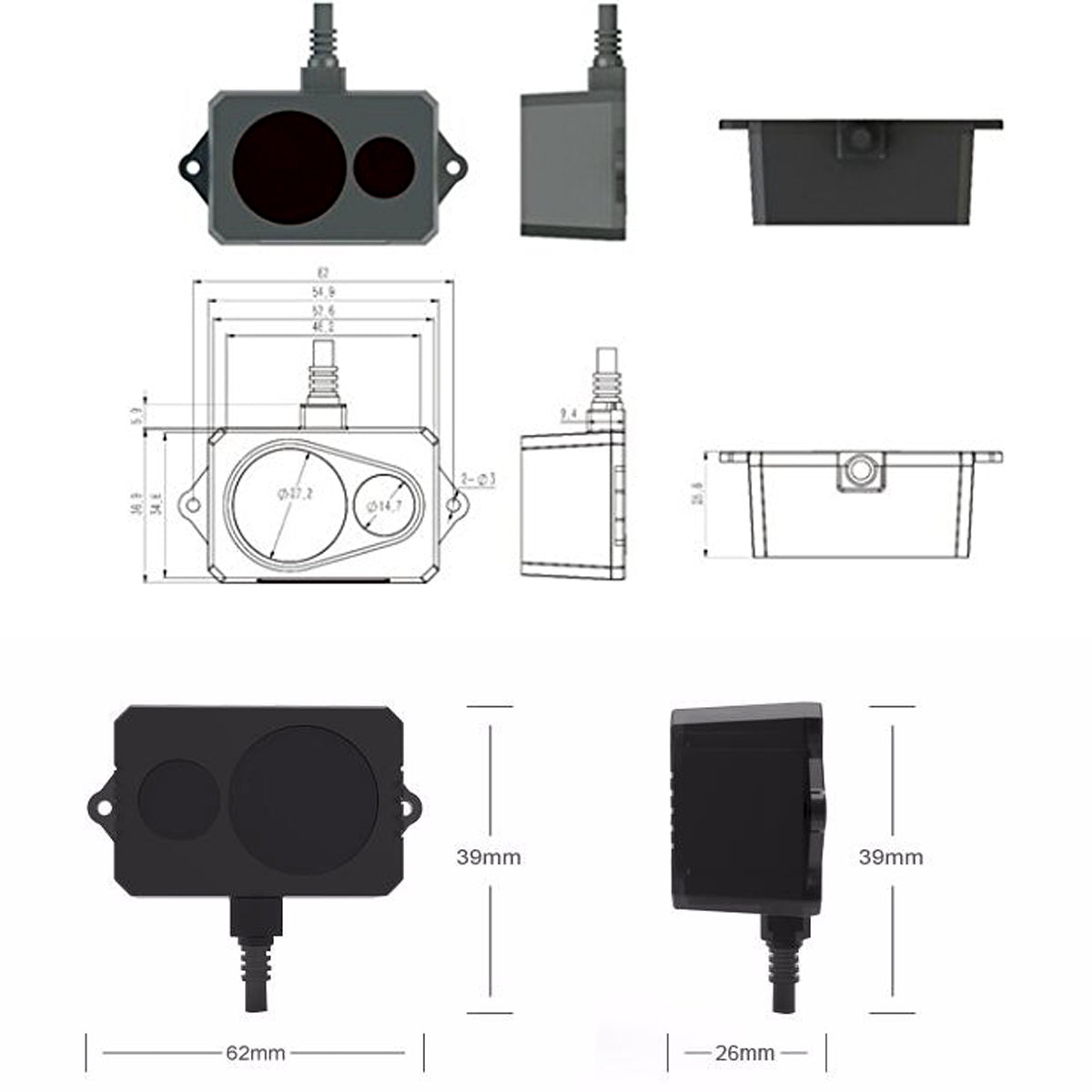 Distance Sensor Lidar Laser Range Finder Module Single-Point Micro Dis ...