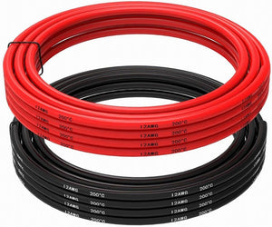 12 Gauge Silicone Wire16.4 Feet (8.2 Feet Black and 8.2 Feet Red) Soft and Flexible Low Impedance