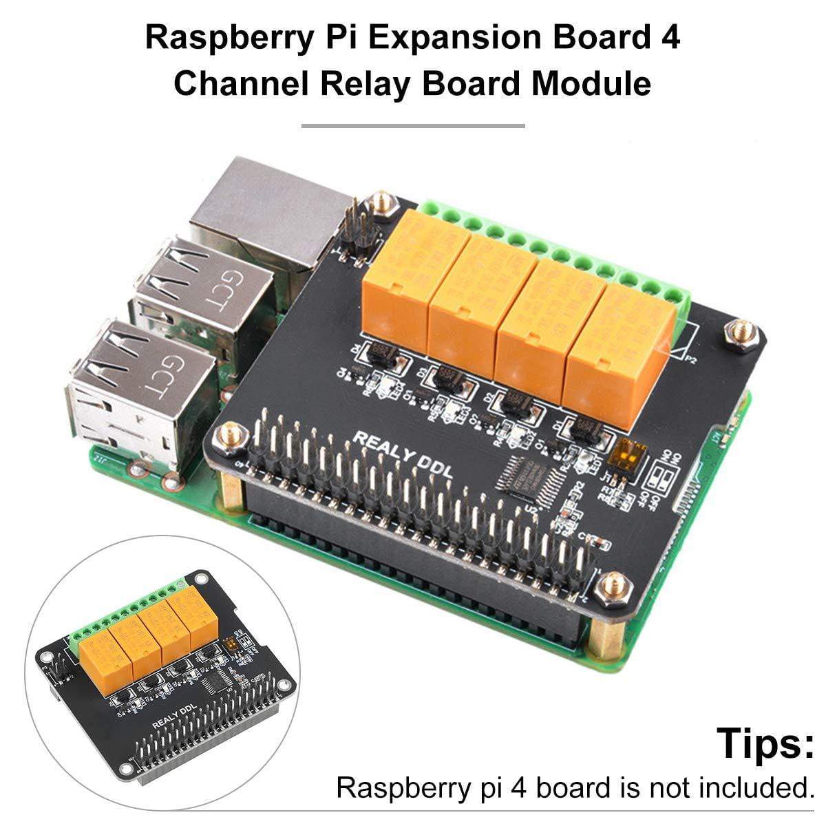MakerFocus 4 Channel Relay Board Module for Raspberry Pi 4B/3 Model B+
