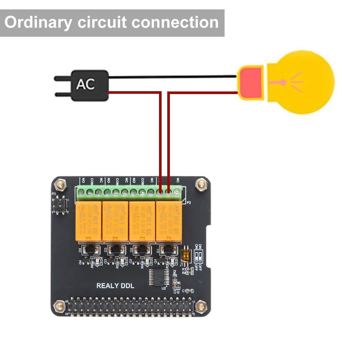 MakerFocus 4 Channel Relay Board Module for Raspberry Pi 4B/3 Model B+