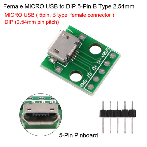USB Type B Adapter Square Interface Female to DIP PCB Power Breakout Board Module