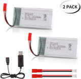 2 pcs 3.7V 1600mAh JST lithium polymer battery with USB charging for JJRC A6 A20 A20W A22 H68 X27C-2 XG183 69608
