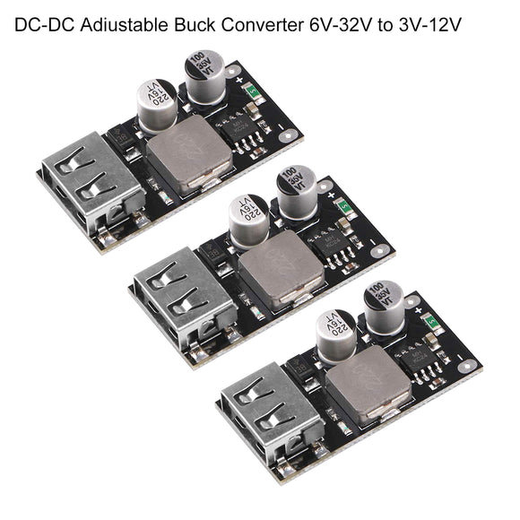 3pcs DC-DC Adjustable Buck Converter 6V-32V(12 24V) Power Buck