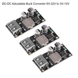 3pcs DC-DC Adjustable Buck Converter 6V-32V(12 24V) Power Buck Module to QC3.0 Fast Charging