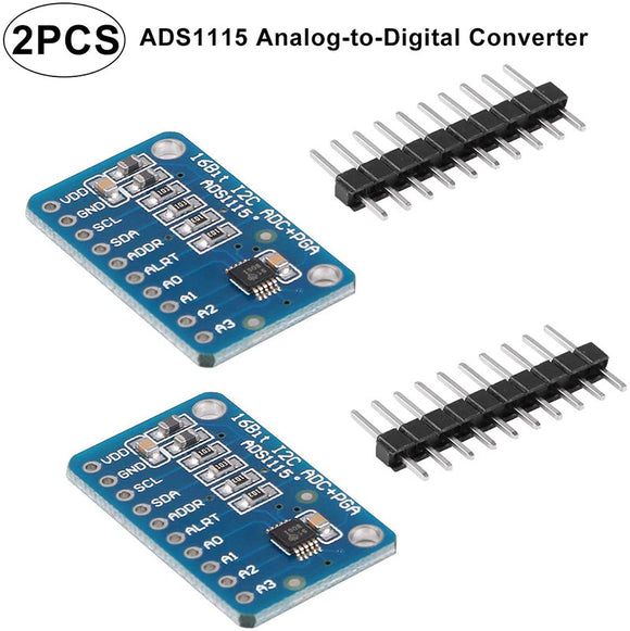 2pcs ADS1115 16 Bits 4 Channel Analog-to-Digital ADC PGA Converter with Programmable Gain Amplifier