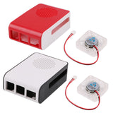 2pcs Raspberry Pi 4b Case RPI ABS Plastic Buckle Case with Raspberry Pi LED Color Cooling Fan