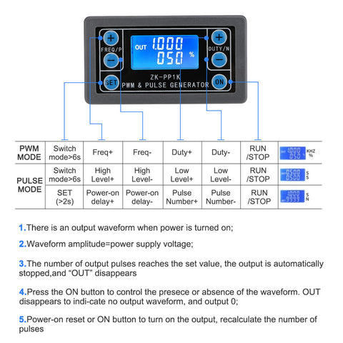 PWM Signal Generator Pulse Square Wave Rectangular Adjustable Signal Generator Dual  for Robot Arm