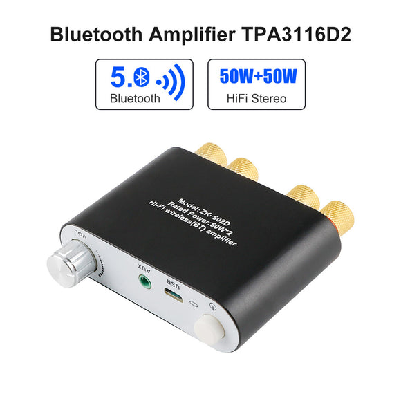 Bluetooth Amplifier Mini HiFi Stereo 2.0 TPA3116D2 2X50W Audio Amplifier Class D Digital Power