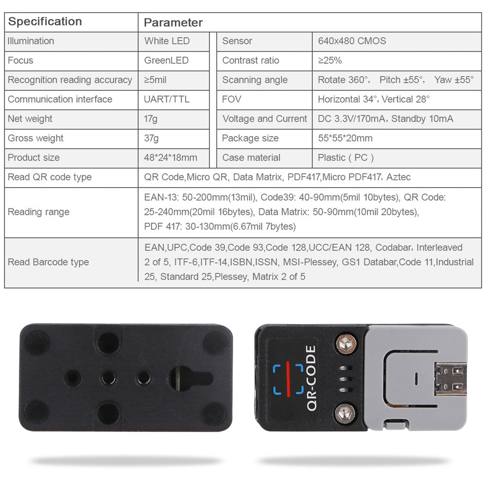 Kit Qr Code Scanner Barcode Scanner Kit Bluetooth QR Code USB 2D 1D Scanner Module Support ...