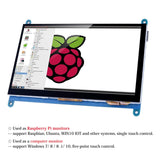 MakerFocus Raspberry Pi 7 Inch Capacitive Touch Screen TFT LCD Display for RPI 4B/3B+ Drive-free