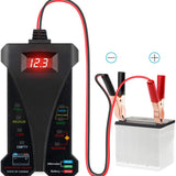 12V Digital Battery Tester Voltmeter Alternator Charging System Analyzer with LCD Display