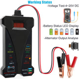 12V Digital Battery Tester Voltmeter Alternator Charging System Analyzer with LCD Display