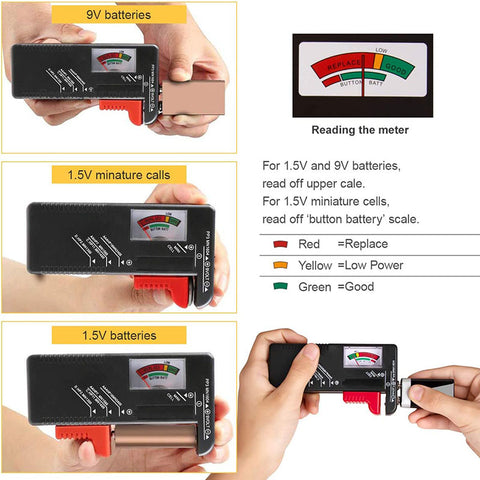 Battery Organizer Storage Case holds 110 Different Size Batteries Slot for AAA, AA, 9V, C, D