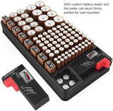 Battery Organizer Storage Case holds 110 Different Size Batteries Slot for AAA, AA, 9V, C, D