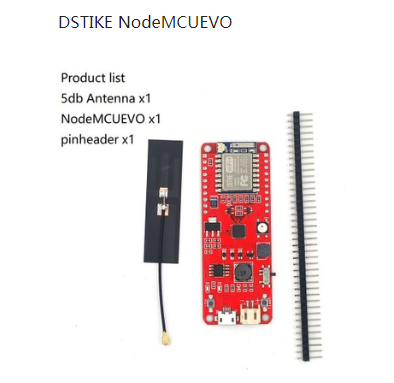 DSTIKE ESP8266 WiFi Kit NodemcuEVO with 4MB ESP07 5DB FPC Antenna for Arduino ESP8266 NodeMCU