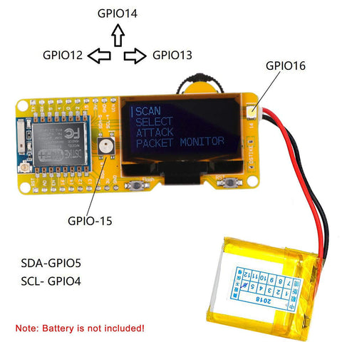 MakerFocus ESP8266 Development Board DSTIKE WiFi Deauther Mini with 1.3inch OLED Display