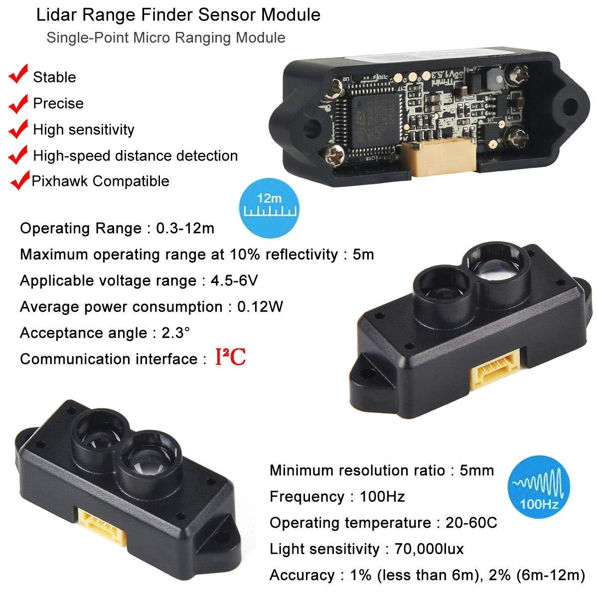 MakerFocus TFmini-S Lidar Single-Point Micro Ranging Module Compatible ...