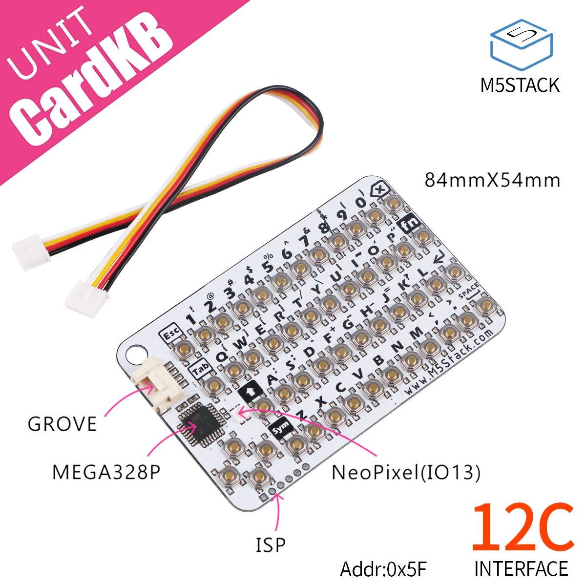 M5stack Keyboard M5Stack Official CardKB Mini Keyboard Unit MEGA328P Grove I2C USB ISP ...