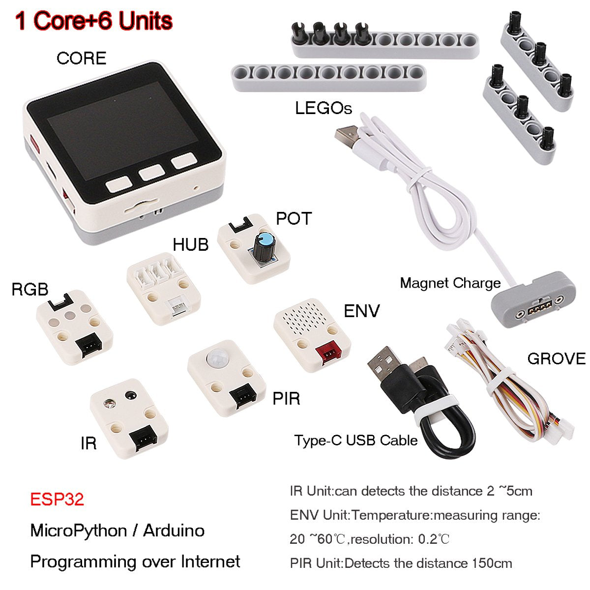 MakerFocus M5Stack ESP32 Series Basic Core IoT Development Kit Extensible  Micro Control WiFi Esp32 Ble for Arduino Suitable for STEM Education : Buy  Online at Best Price in KSA - Souq is