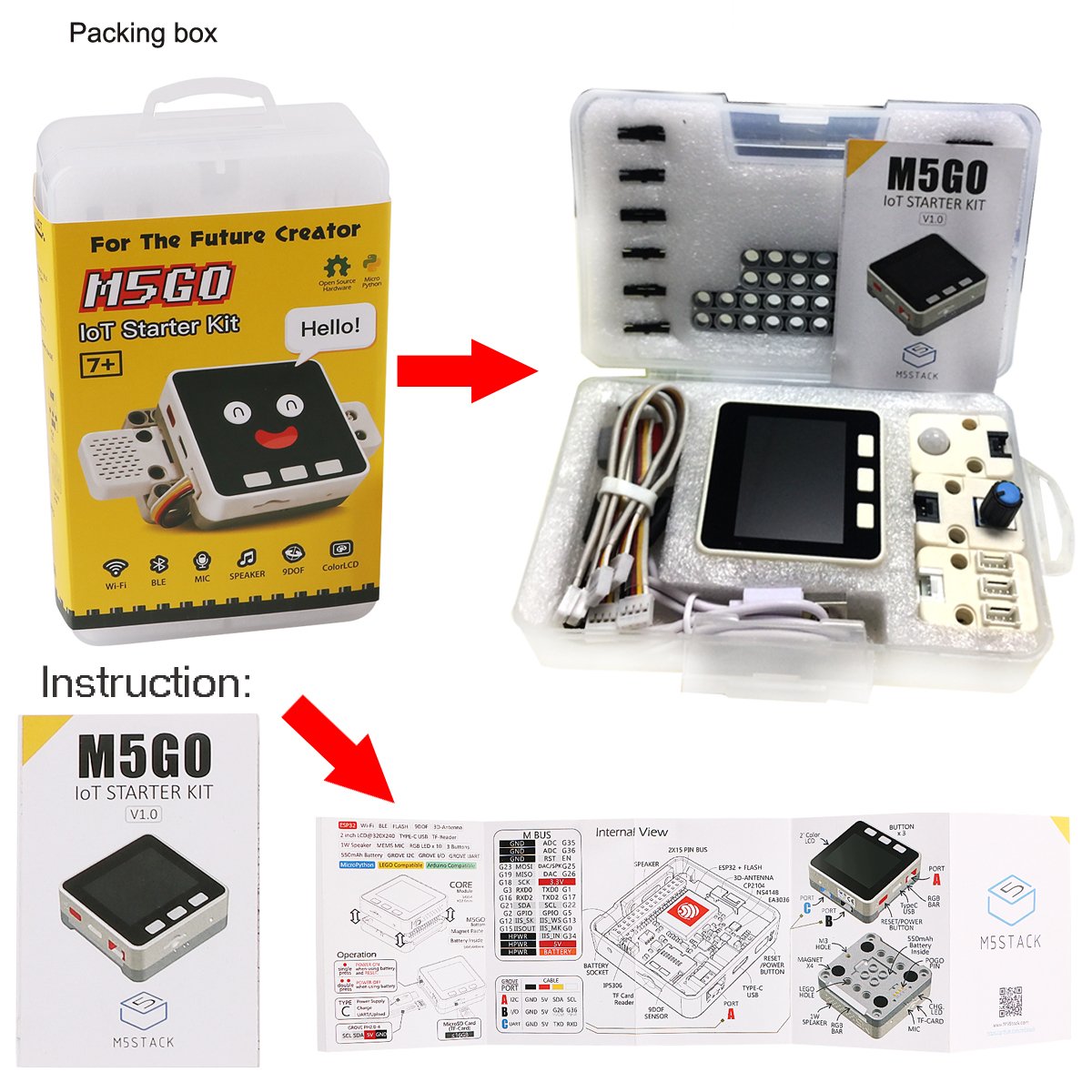 M5Stack M5GO IoT Starter Kit for MicroPython/Arduino Programming ...
