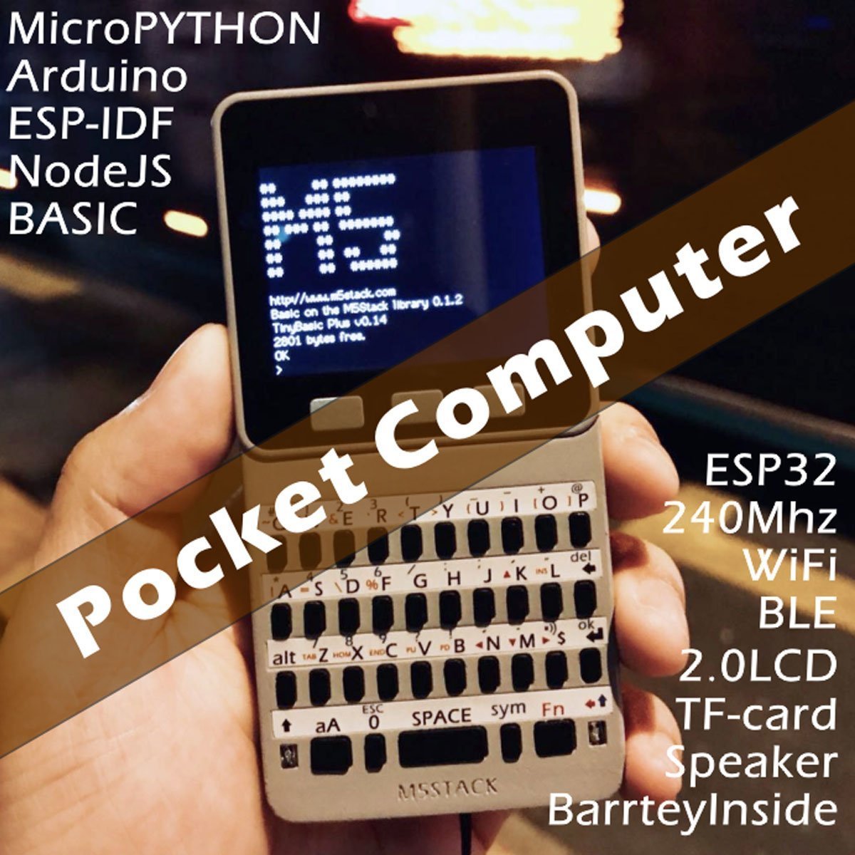 M5stack Pocket Computer M5Stack Faces Pocket Computer with Keyboard/Game/Calculator – MakerFocus
