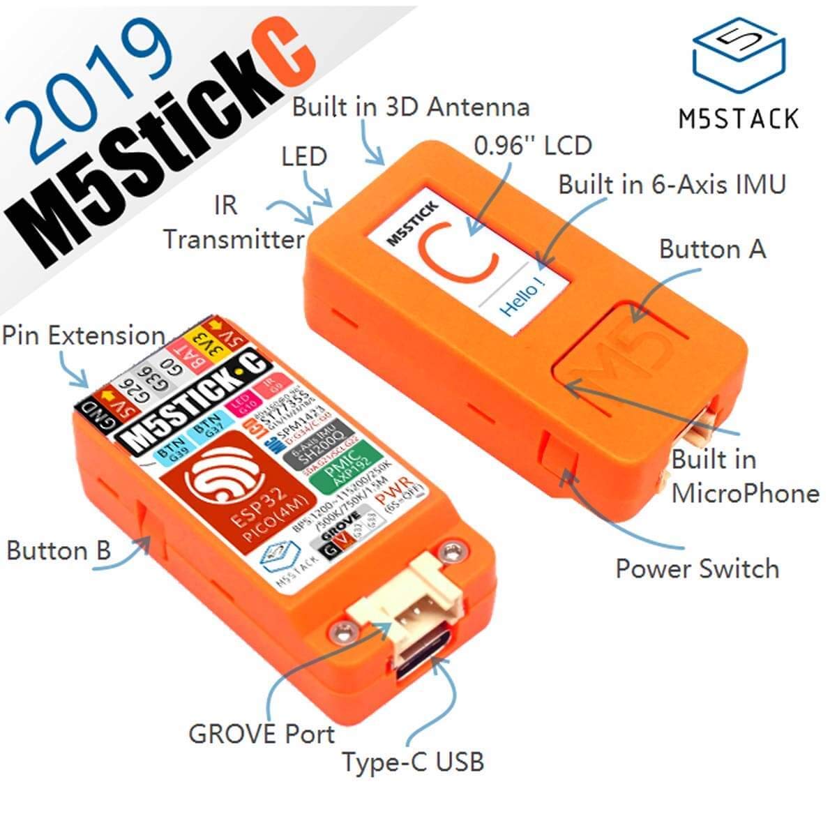 M5Stack M5StickC+ IoT ESP32 Development Kit – MakerFocus
