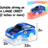 Track Cars, 3 Pack ( Racing Car, Police Car, Fire Truck Car ) with 5 LED Flashing Lights Magic Toys
