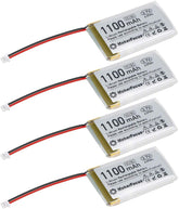 Makerfocus 3.7V 1100mAh Lithium Rechargeable Battery 1S 3C Lipo Battery with Protection Board (Pack of 4)