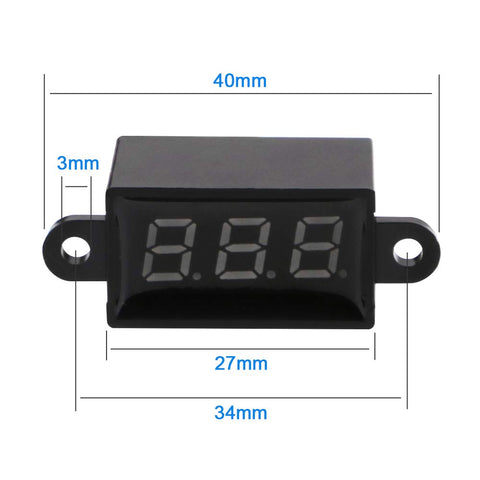 MakerFocus 2pcs Mini Digital DC Voltmeter 0.28 Inch Two-Wire 3.0V-30V Waterproof